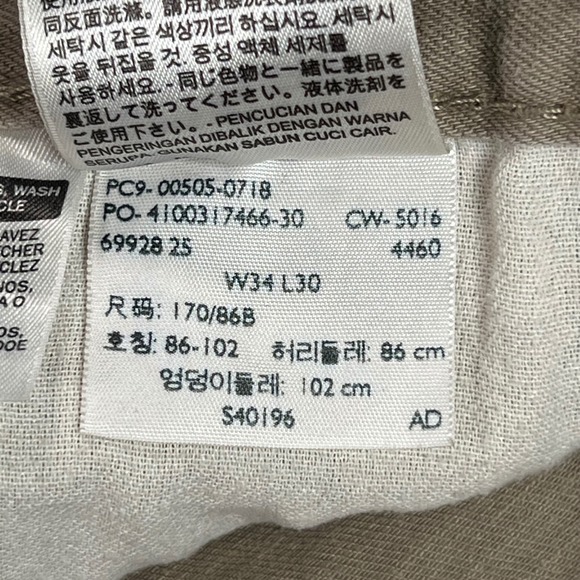 Levis 505 34x30 Tan Khaki Paint Splatter Distressed Regular Fit Pants - Picture 3 of 13